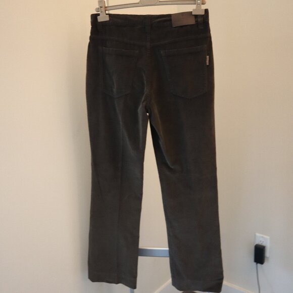 Brunello Cucinelli Monili Tab Jean Corduroy Kick Flare Dark Brown Size 8 - Picture 5 of 10